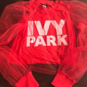 NWT Ivy Park Mesh Sheer Sweatshirt